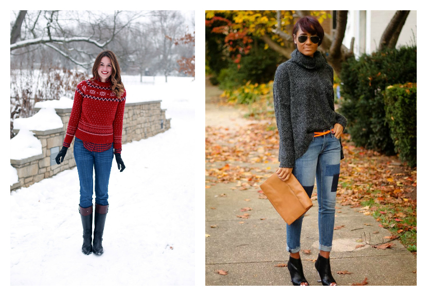knitwear - how to style denim jeans