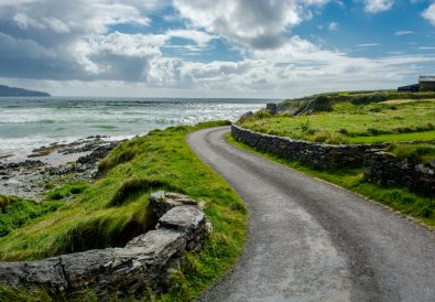 Narrow Coastal Road in Ireland